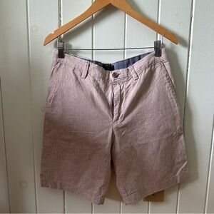 Banana Republic Factory Tan Aiden Fit Linen-Blend Men’s Flat-Front Shorts